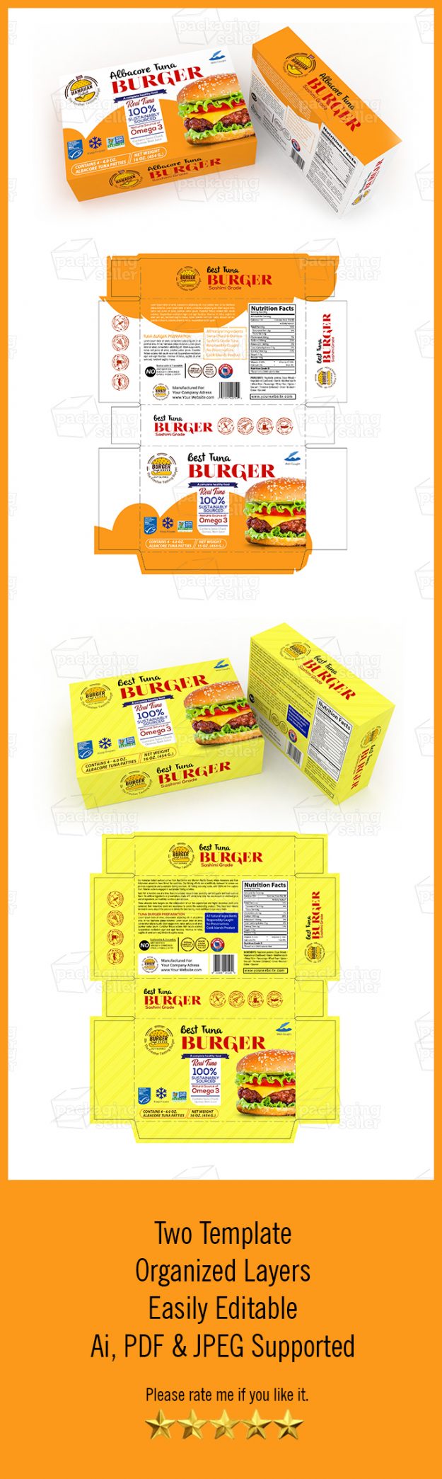 Detail Burger Packaging Template Nomer 51