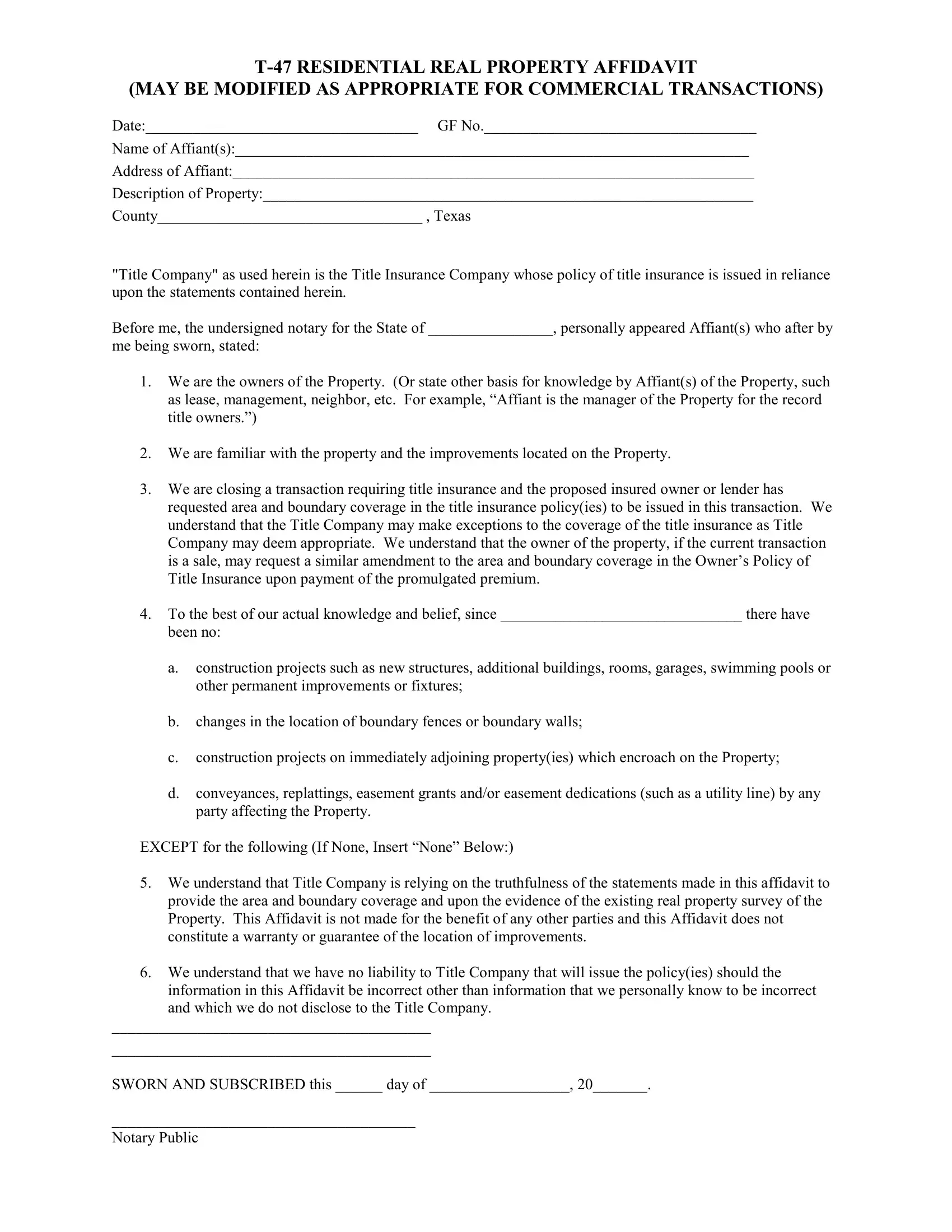 Detail Business Affidavit Template Nomer 46