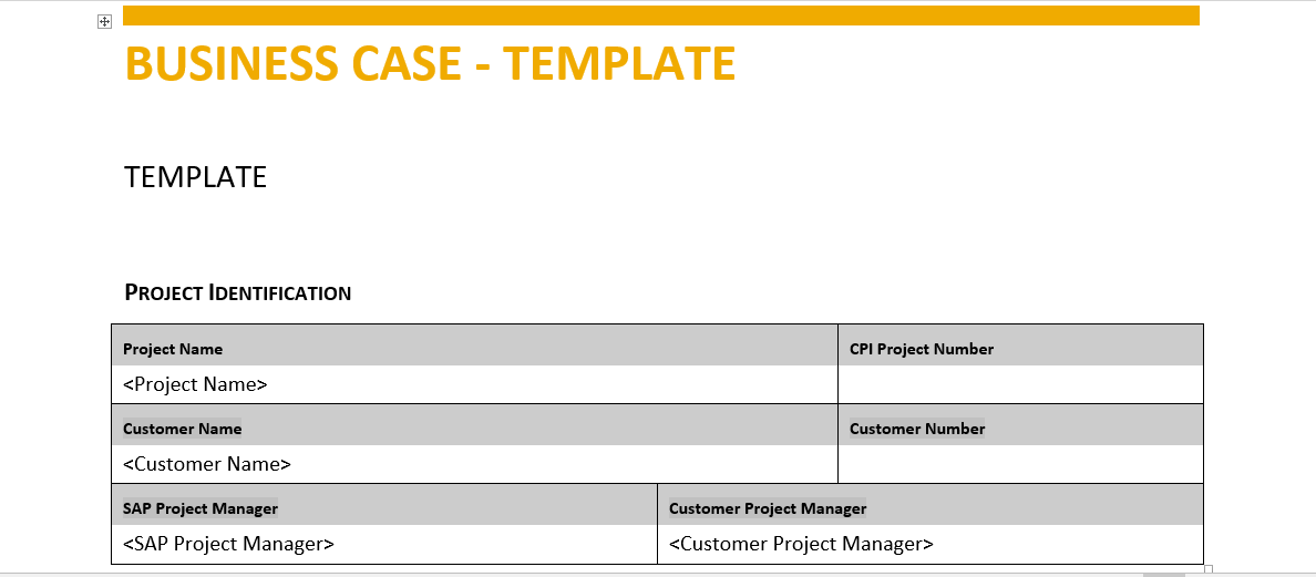 Detail Business Case Template Nomer 25