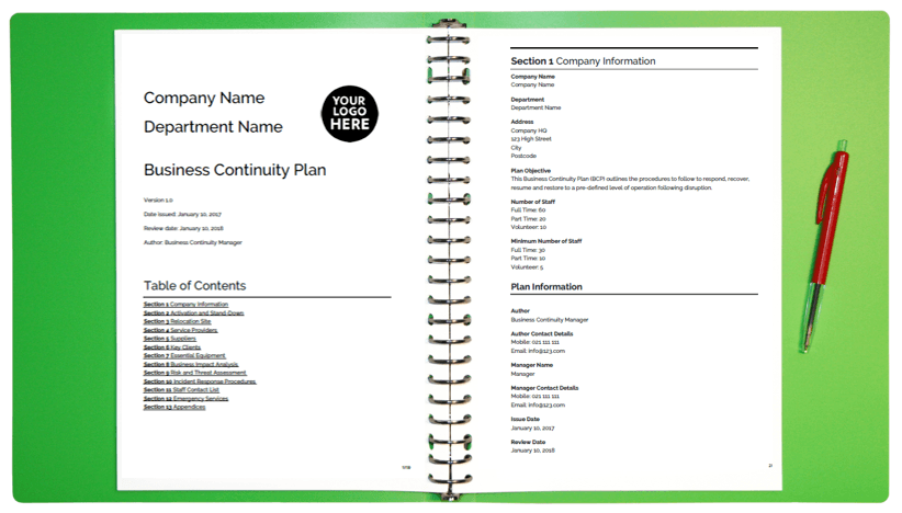 Detail Business Continuity Plan Bcp Template With Instructions And Example Nomer 13