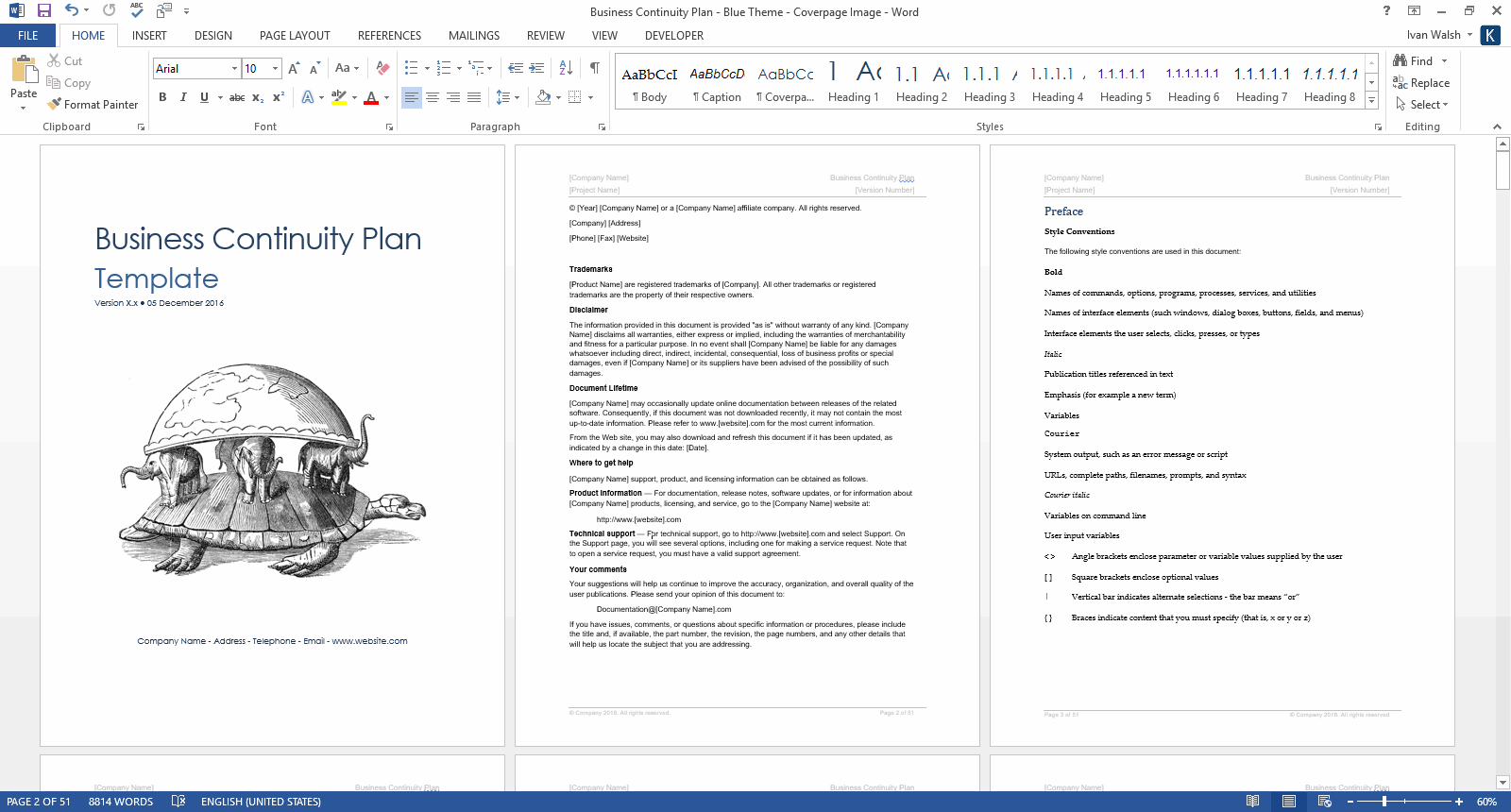 Detail Business Continuity Plan Bcp Template With Instructions And Example Nomer 30