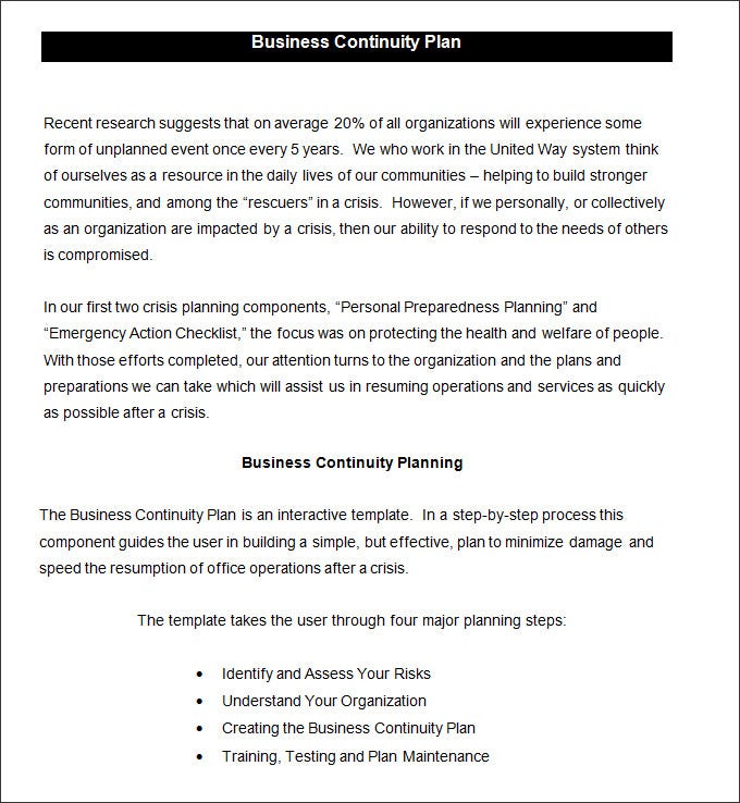 Detail Business Continuity Plan Bcp Template With Instructions And Example Nomer 39