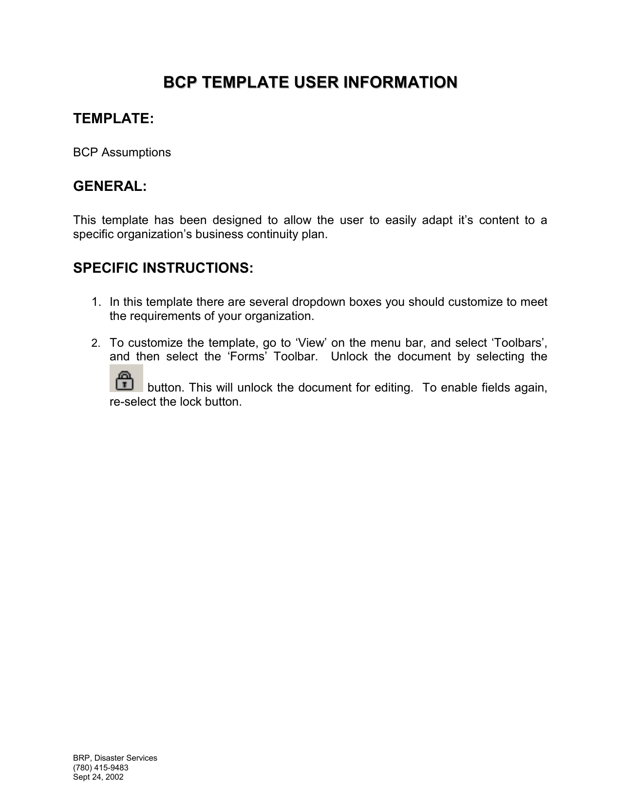 Detail Business Continuity Plan Bcp Template With Instructions And Example Nomer 52