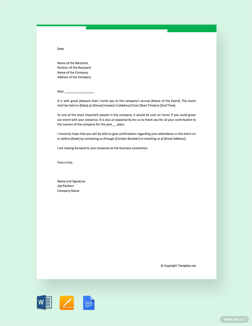 Detail Business Invitation Letter Template Nomer 11