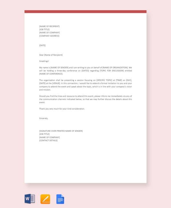 Detail Business Invitation Letter Template Nomer 22