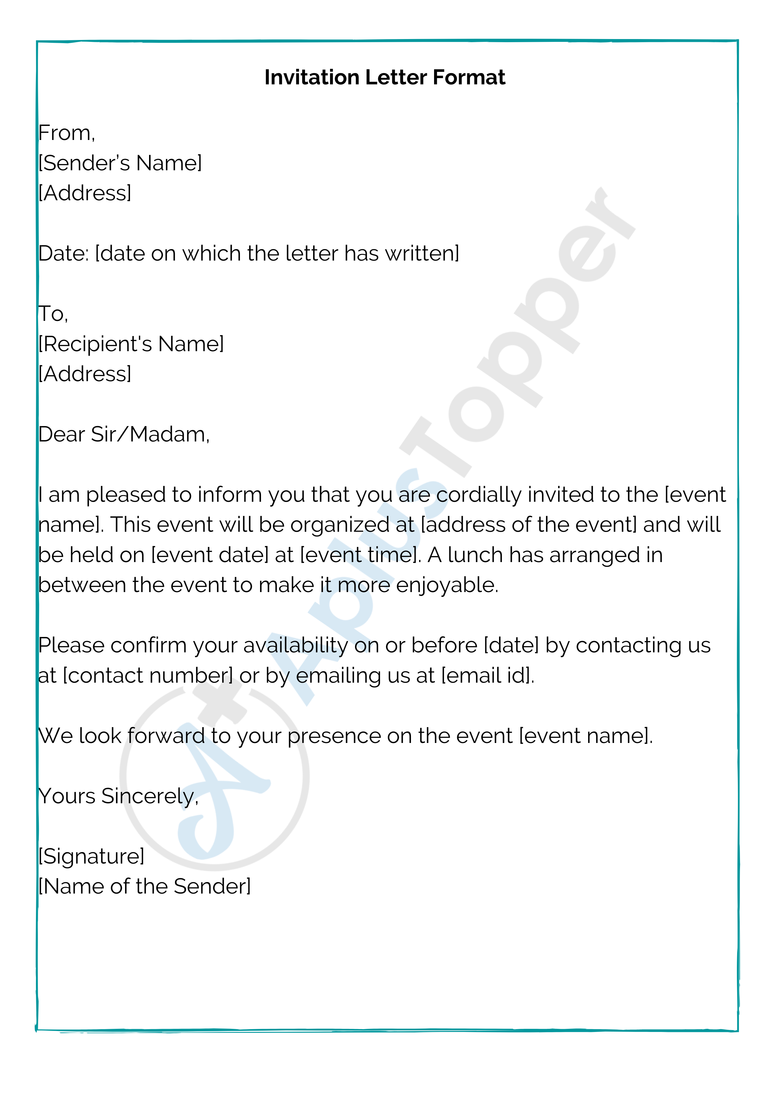 Detail Business Invitation Letter Template Nomer 24