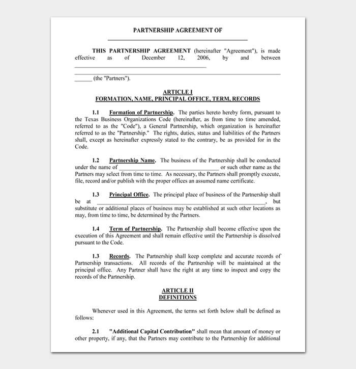 Download Business Partnership Agreement Template Free Nomer 33