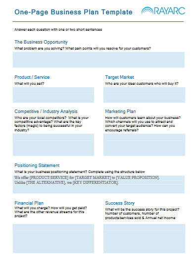 Detail Business Plan Template Nomer 14