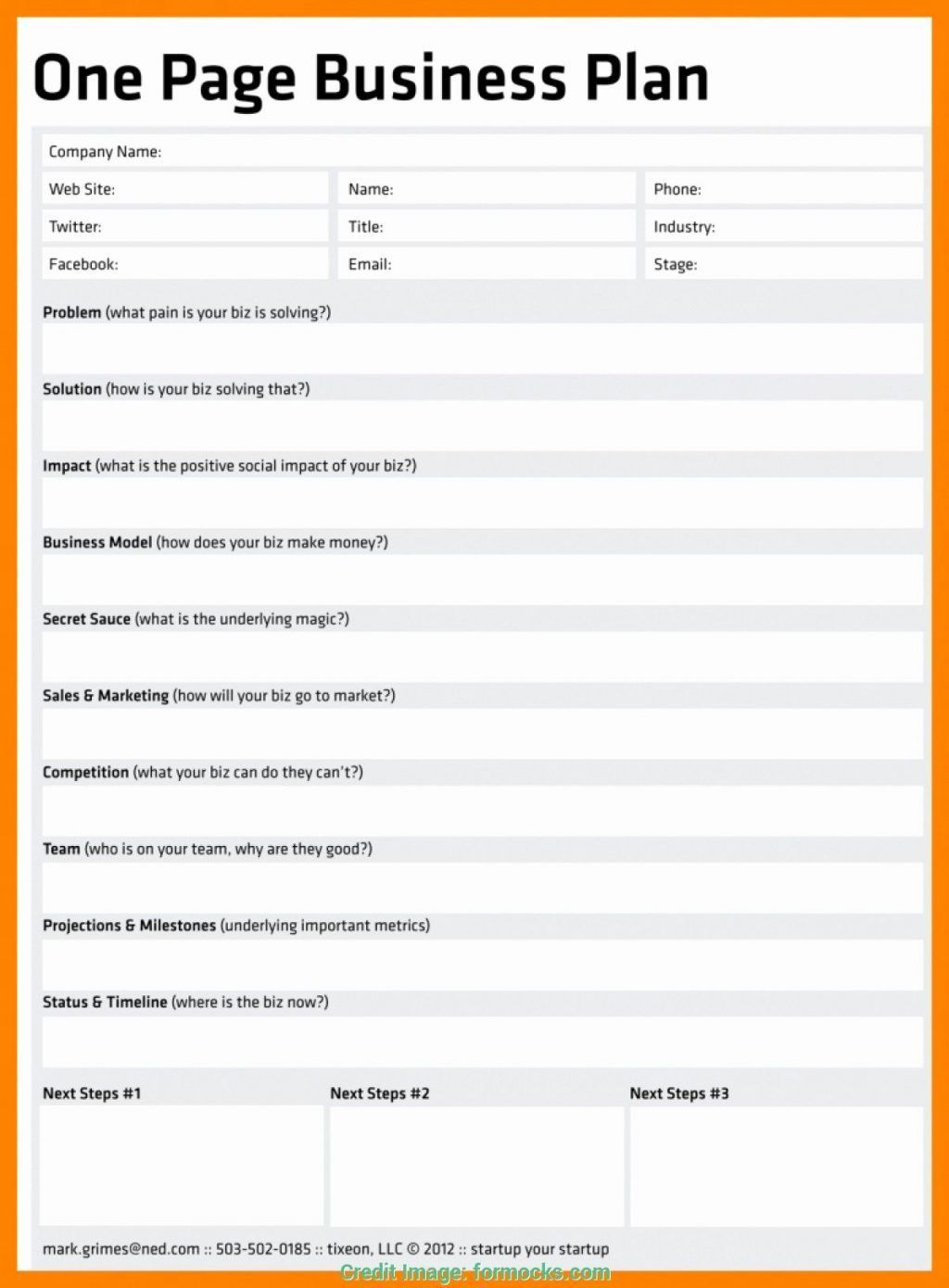 Detail Business Plan Template Nomer 37