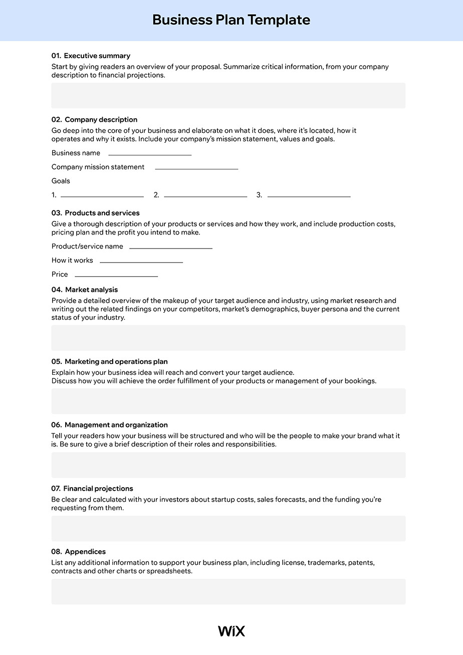 Detail Business Plan Template Nomer 6