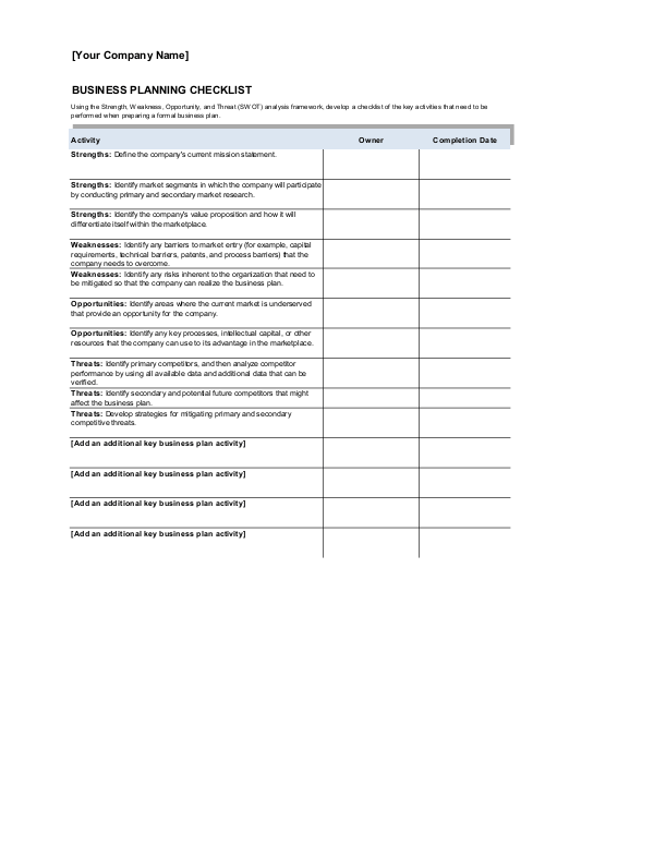 Detail Business Plan Template Word Nomer 32