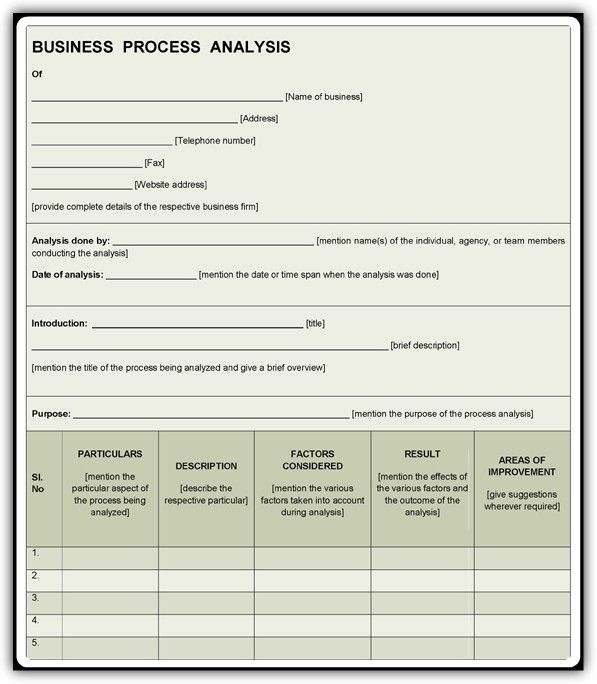 Detail Business Process Review Template Nomer 48