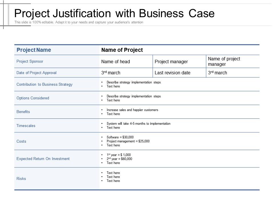 Detail Business Rationale Template Nomer 12