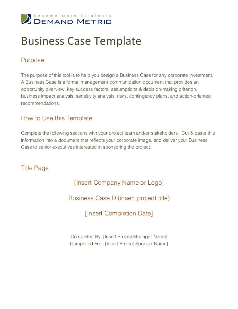 Detail Business Rationale Template Nomer 28