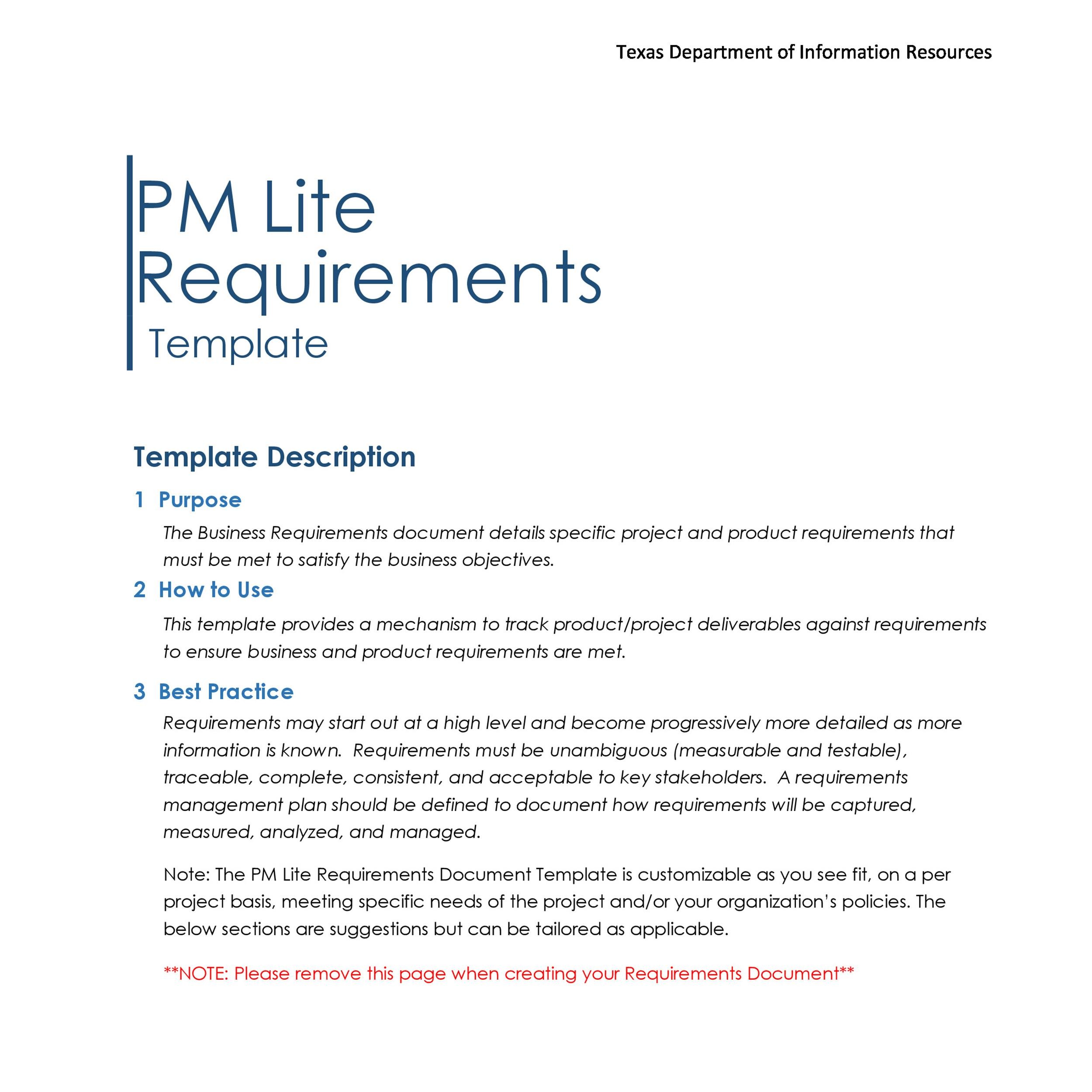 Detail Business Requirements Document Template Excel Nomer 45