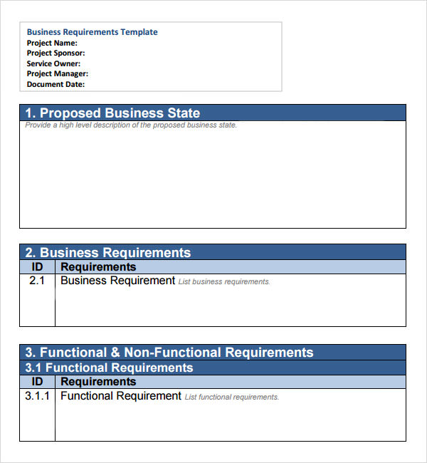 Detail Business Requirements Document Template Excel Nomer 10