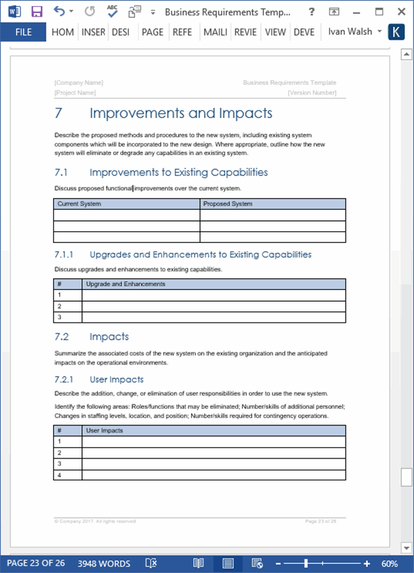 Detail Business Requirements Template Word Nomer 23