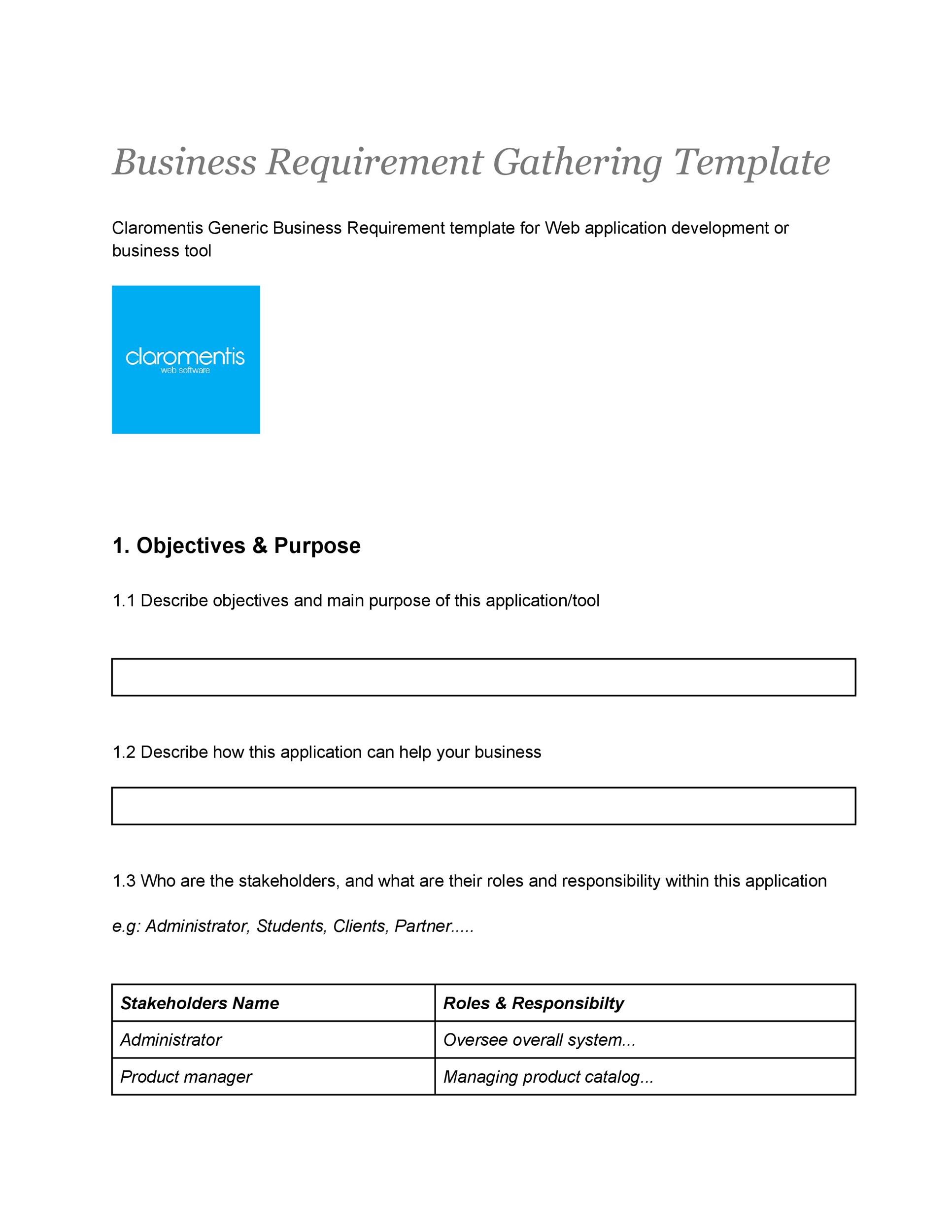 Detail Business Requirements Template Word Nomer 25