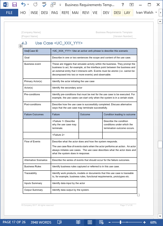 Detail Business Requirements Template Word Nomer 5