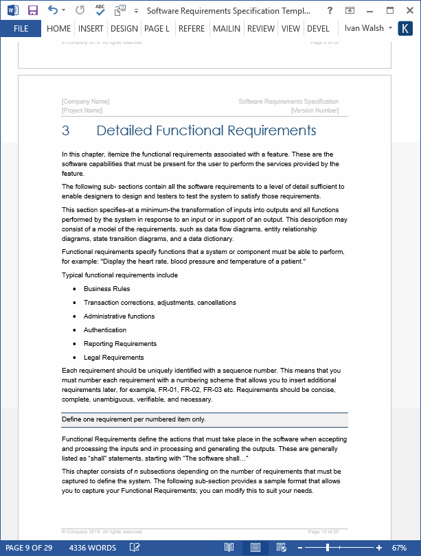 Detail Business Requirements Template Word Nomer 51