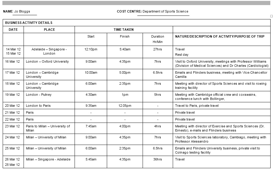 Detail Business Travel Plan Template Nomer 29