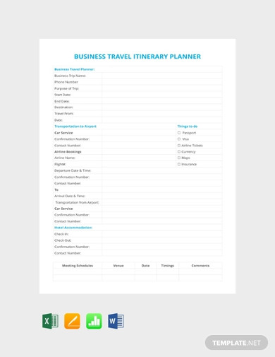 Detail Business Travel Plan Template Nomer 38