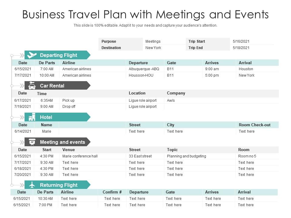 Detail Business Travel Plan Template Nomer 10