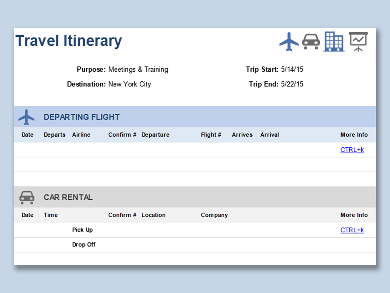 Detail Business Travel Template Excel Nomer 16