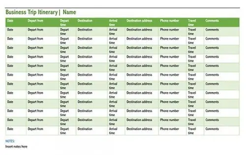 Detail Business Travel Template Excel Nomer 25