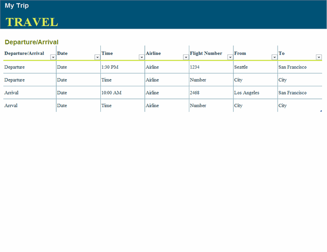 Detail Business Travel Template Excel Nomer 4