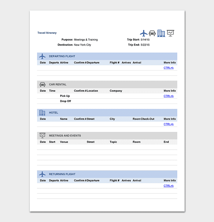 Detail Business Travel Template Excel Nomer 10