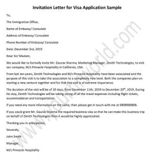 Detail Business Visa Invitation Letter Template Nomer 26