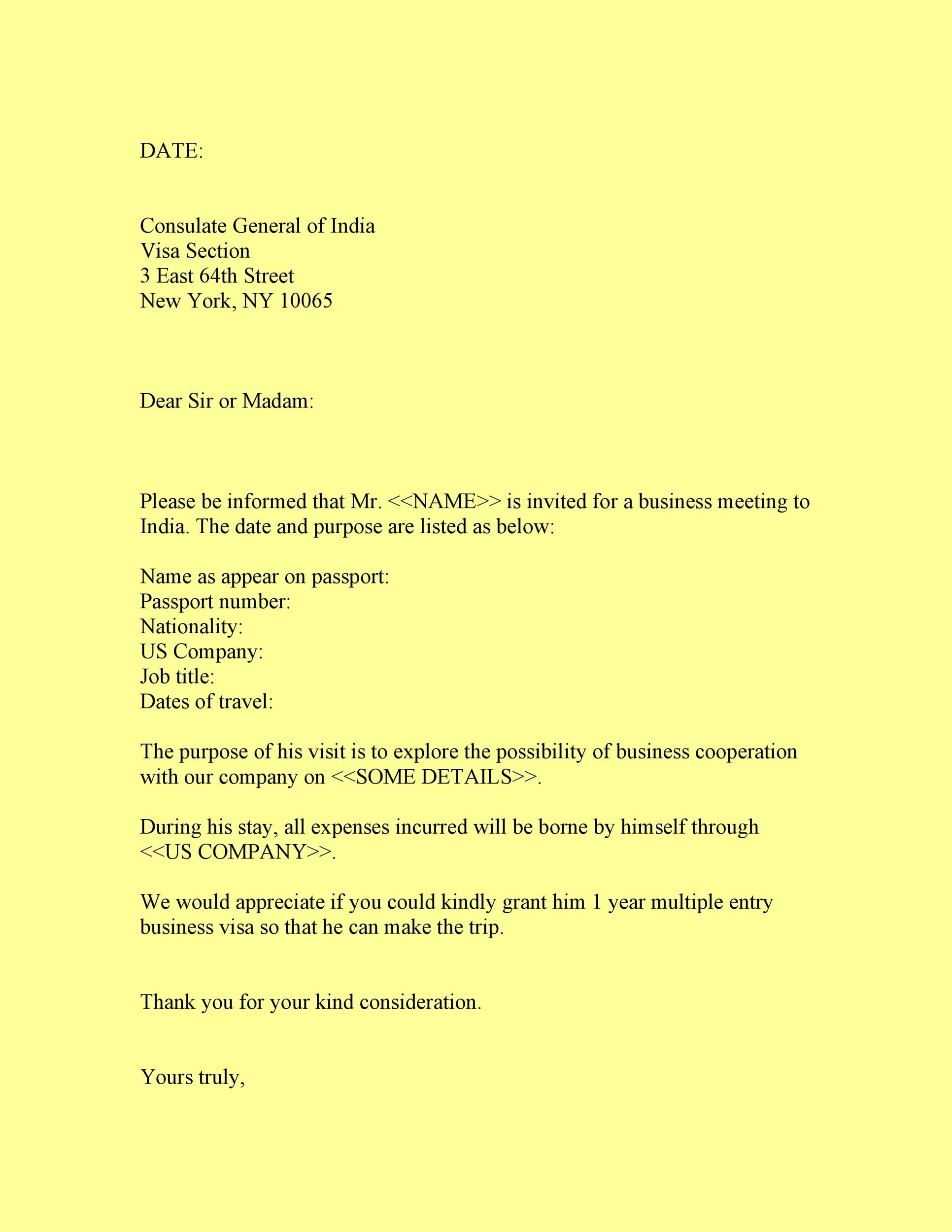 Detail Business Visa Invitation Letter Template Koleksi Nomer 34
