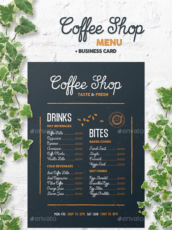 Detail Cafe Menu Template Nomer 13