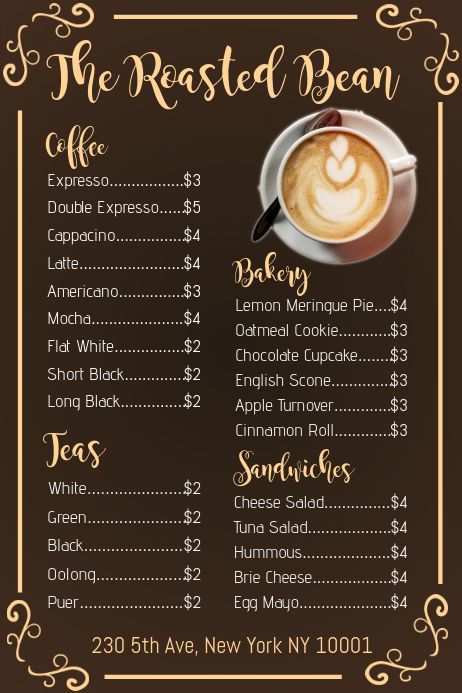 Detail Cafe Menu Template Nomer 14