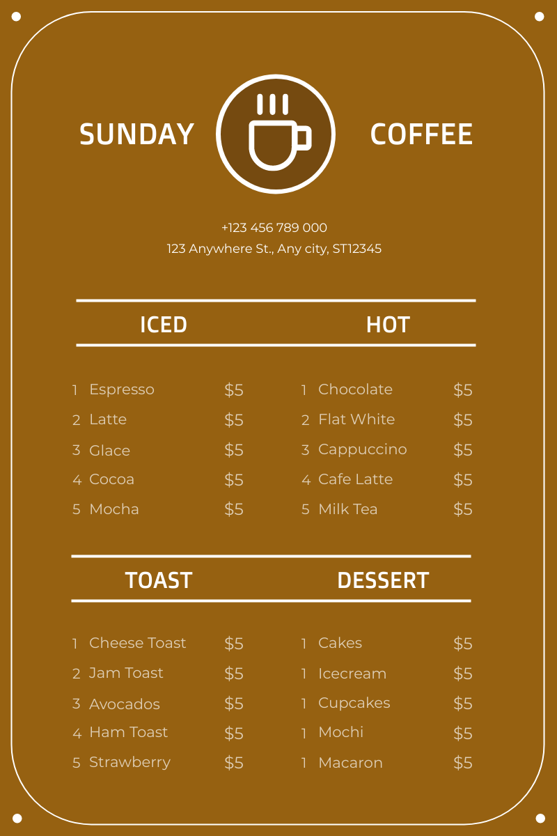 Detail Cafe Menu Template Nomer 20