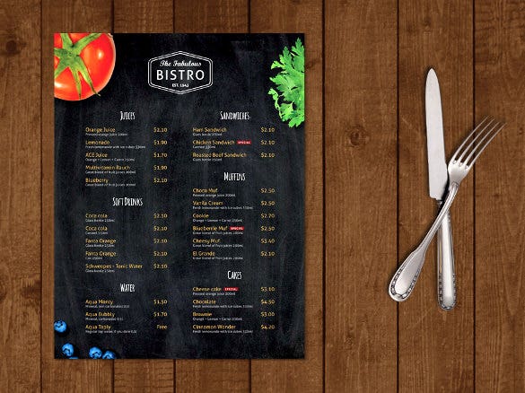 Detail Cafe Menu Template Nomer 23