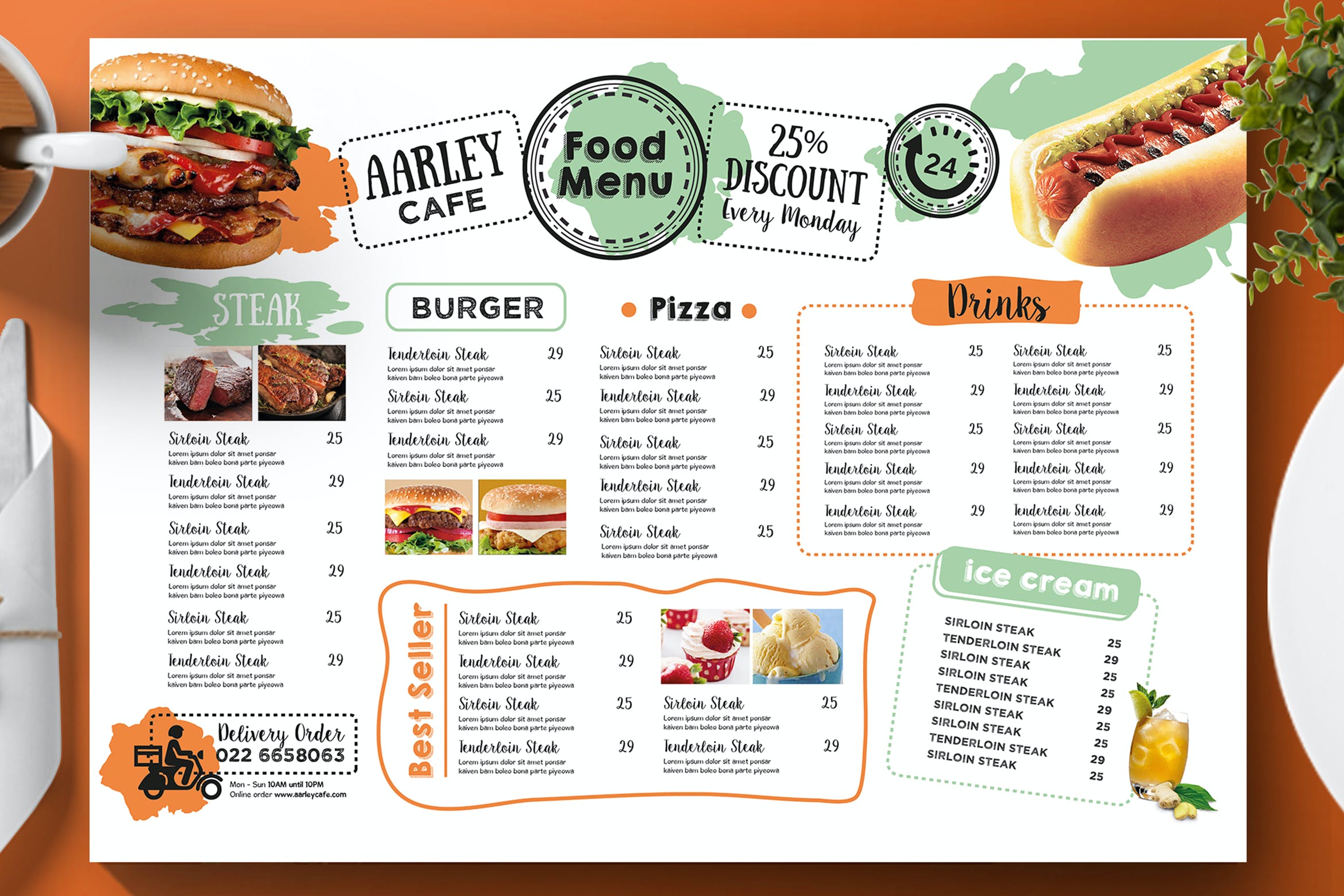 Detail Cafe Menu Template Nomer 24