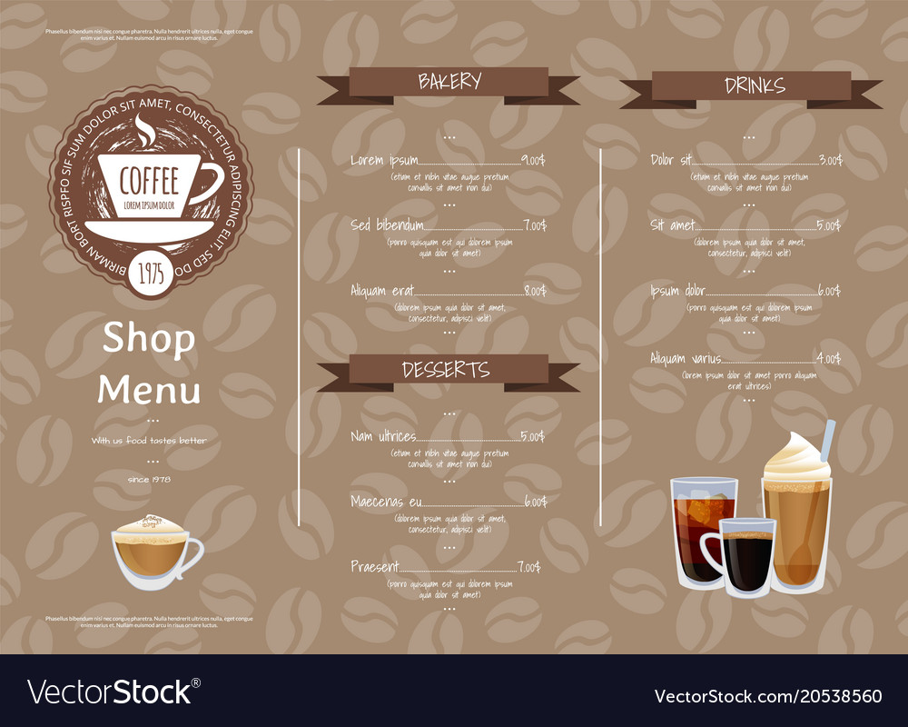 Detail Cafe Menu Template Nomer 3