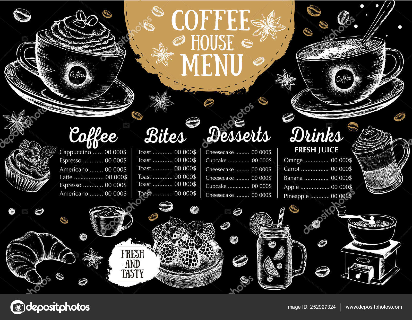 Detail Cafe Menu Template Nomer 26