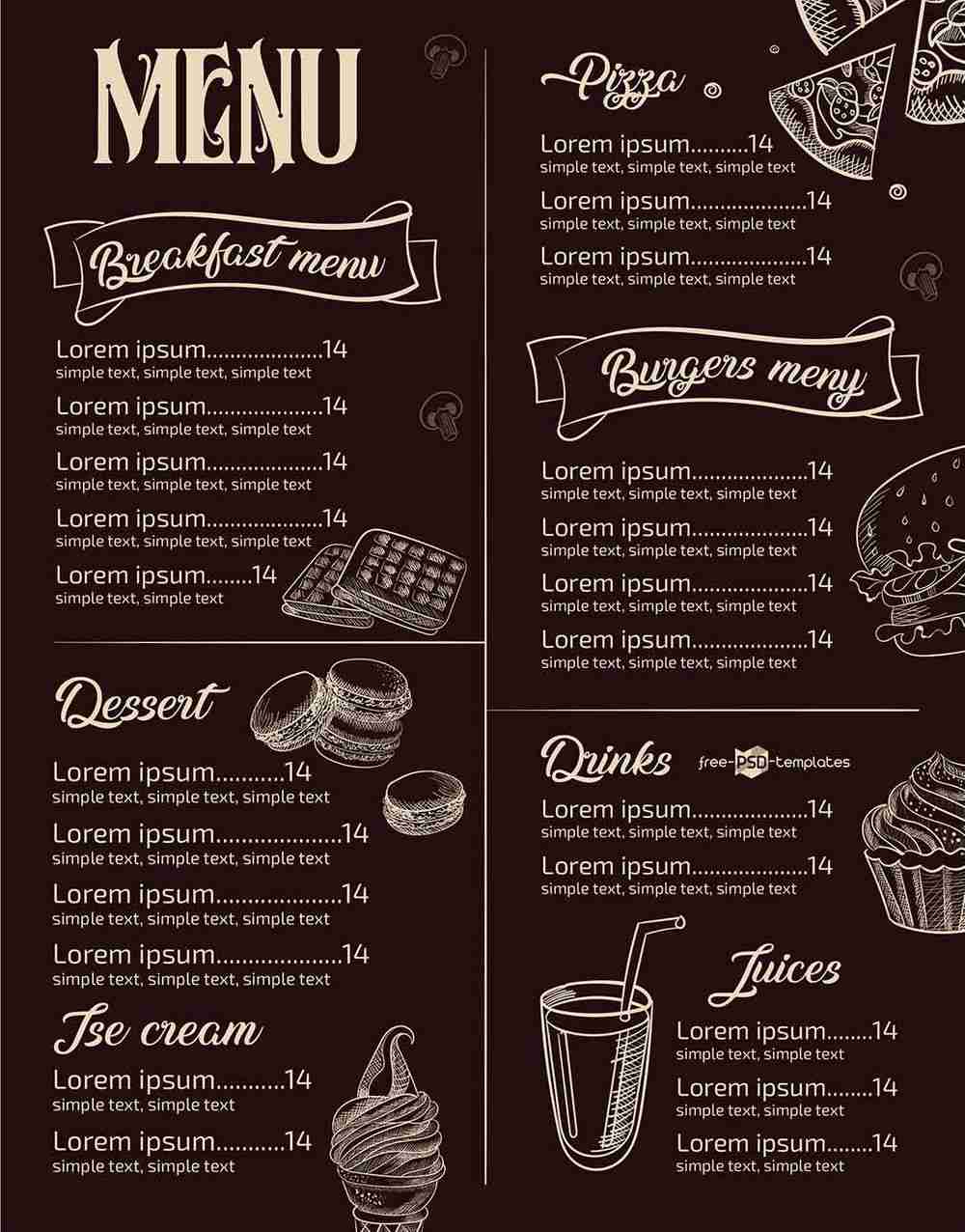 Detail Cafe Menu Template Nomer 43