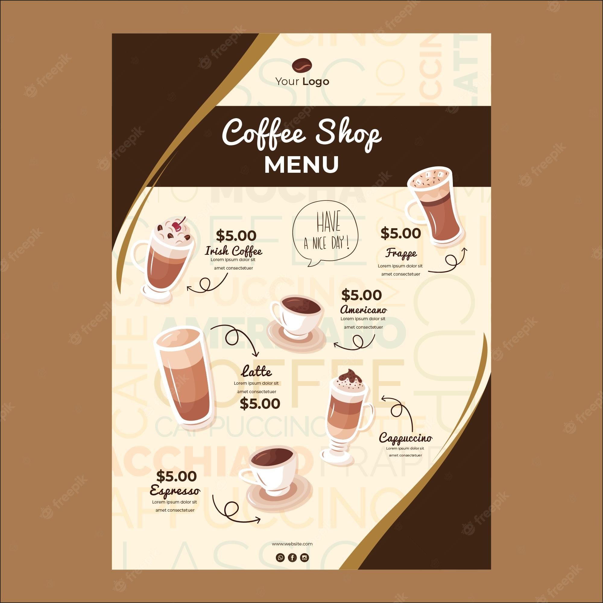 Detail Cafe Menu Template Nomer 46