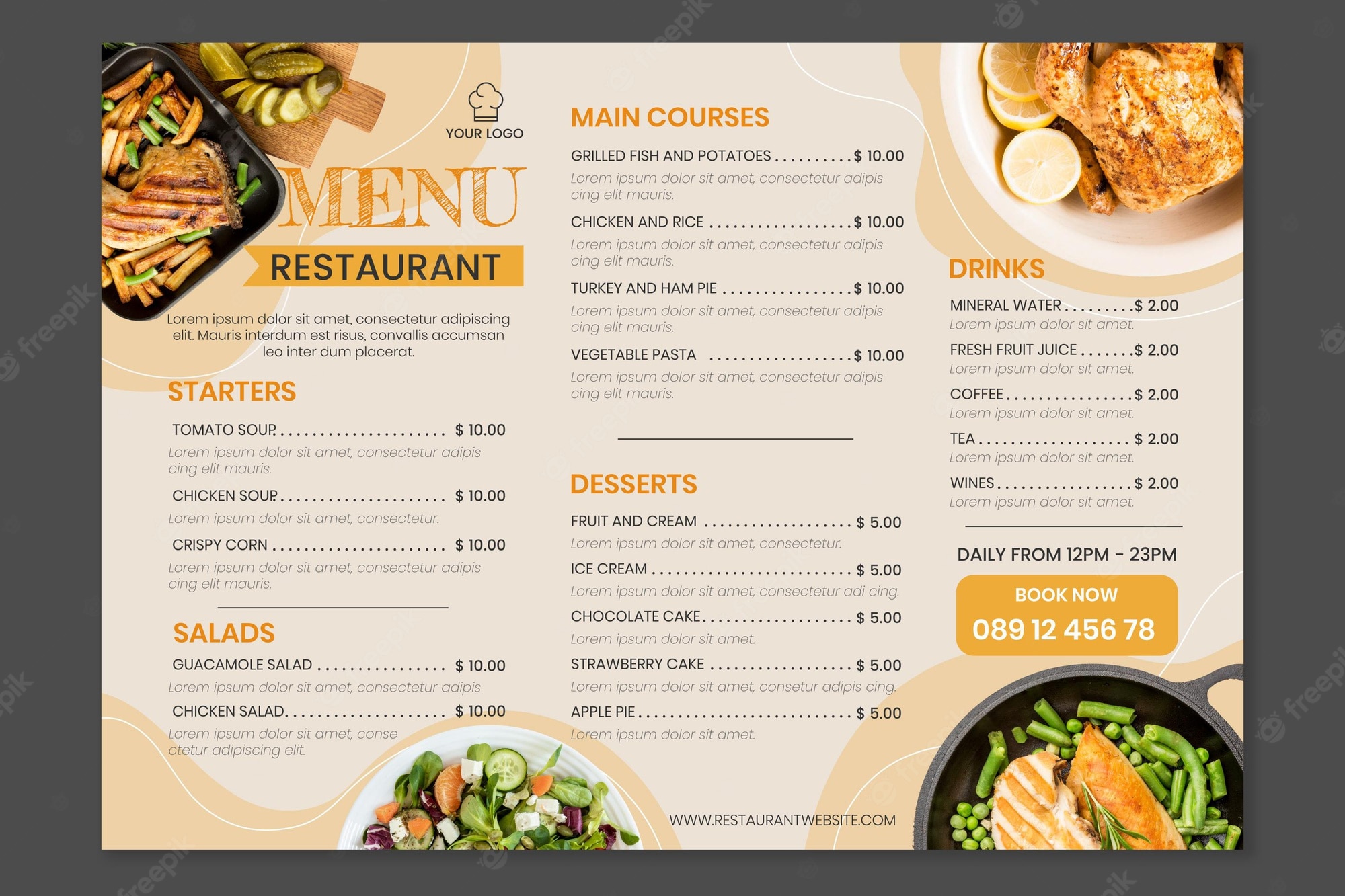 Detail Cafe Menu Template Free Nomer 22