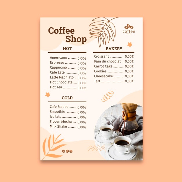 Detail Cafe Menu Template Free Nomer 41