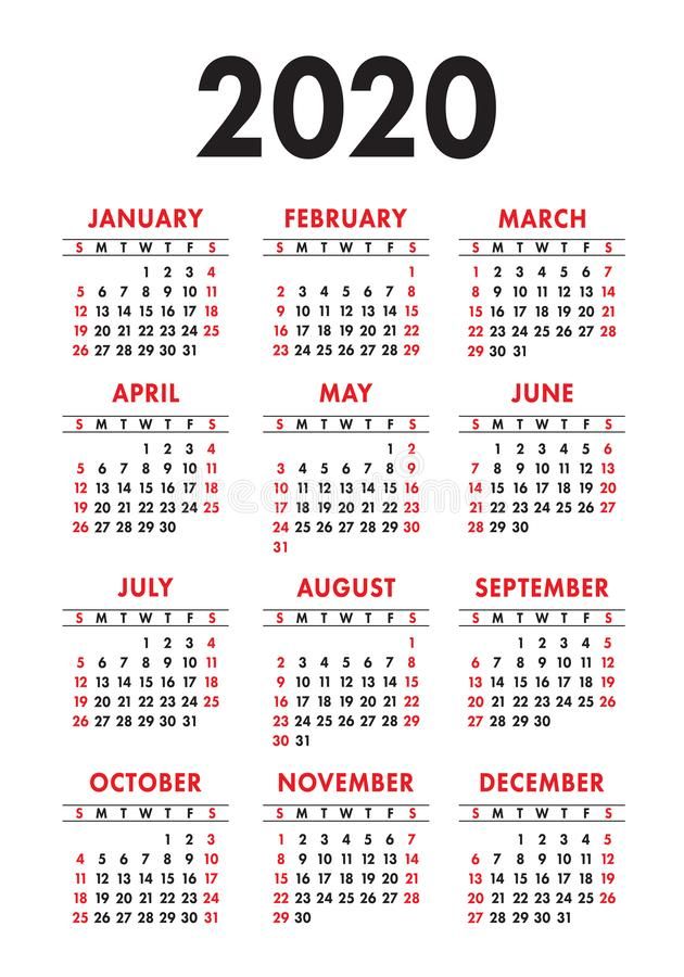 Detail Calendar 2020 Template Nomer 50