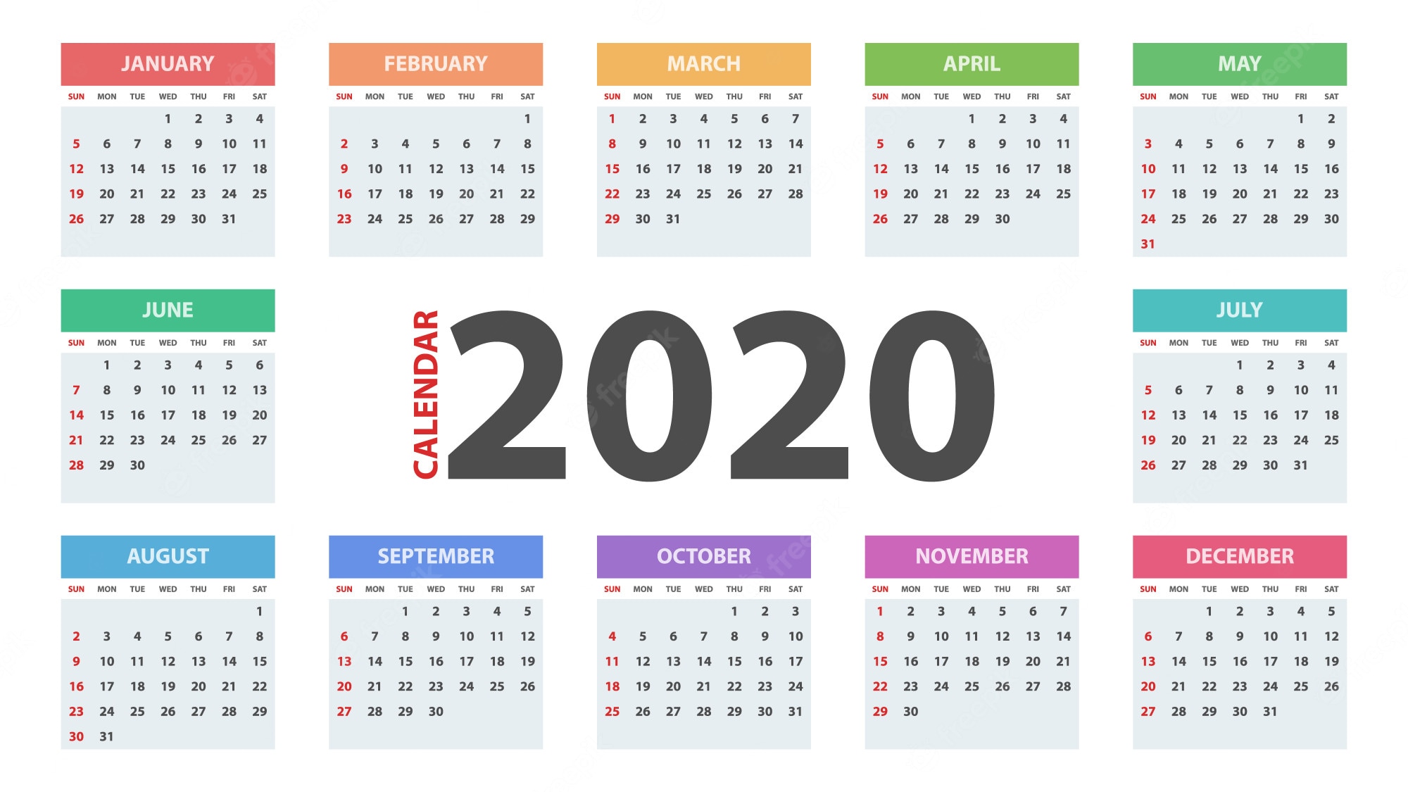 Detail Calendar Template 2020 Nomer 45