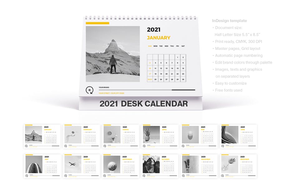 Detail Calendar Template Indesign Free Nomer 22