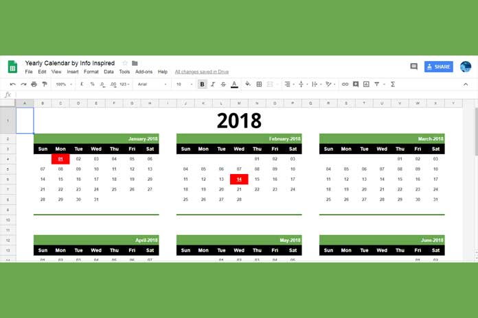 Detail Calendar Template Sheets Nomer 14