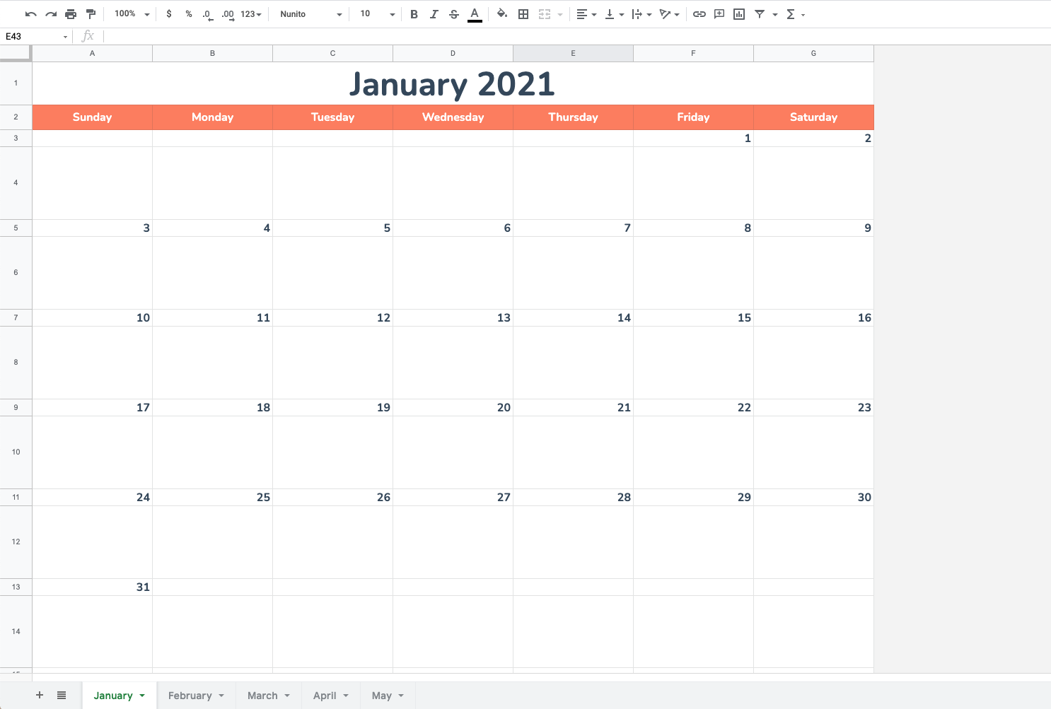 Detail Calendar Template Sheets Nomer 16