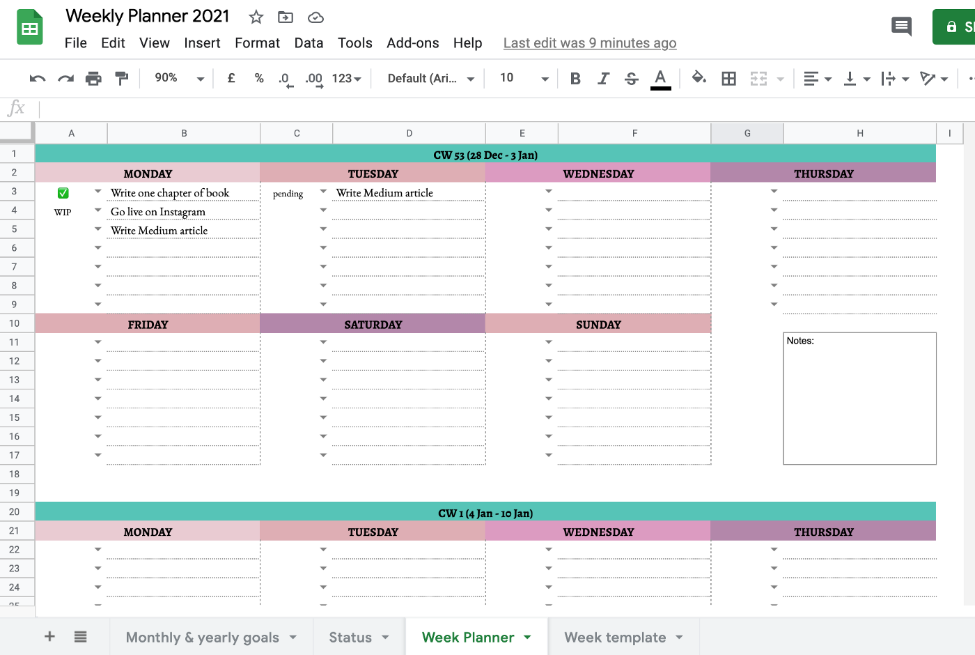 Detail Calendar Template Sheets Nomer 4